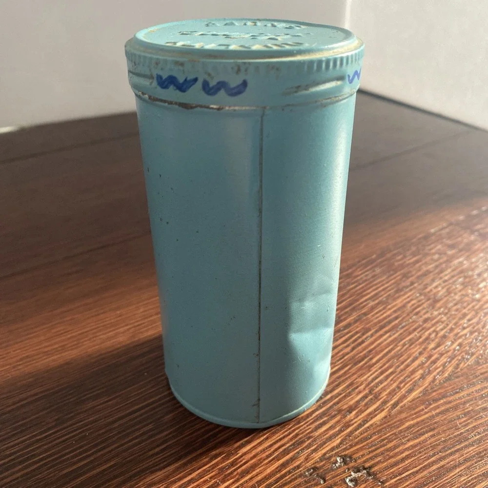 Vintage Tobacco Helme Quality Snuff  Tin Can Jars Painted‎ Holly Hobbie Blue-